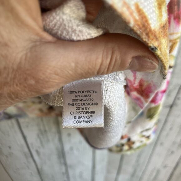 CJ Banks Womens Full Zip Jacket Size 2X Bright Floral Colorful Heavy Office - Picture 10 of 12